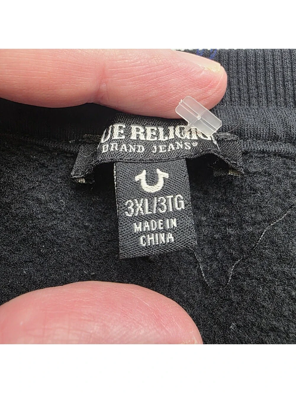 True Religion Buddha Graphic Fleece Crewneck Pullover Sweatshirt Black 3XL